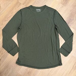 Express Men's Green Long Sleeve Waffle Knit Shirt